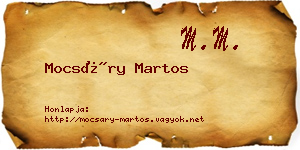 Mocsáry Martos névjegykártya